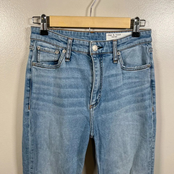 Rag & Bone Casey High Rise Ankle Flare Jeans Size 26 Lucy Light Wash Distressed - Picture 6 of 14